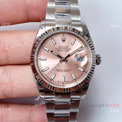 Swiss 3235 Rolex Datejust Ss Salmon Dial Watch 36mm